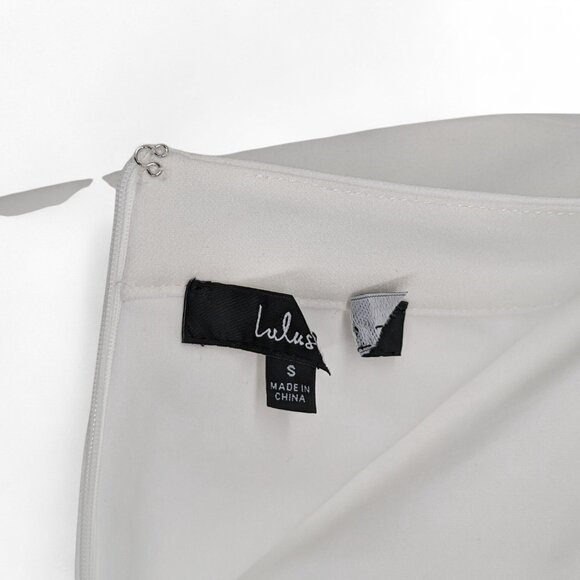 Lulu's Women's Wide Leg Flare Trousers Lined Pants Stretch Bridal Small - Picture 4 of 6